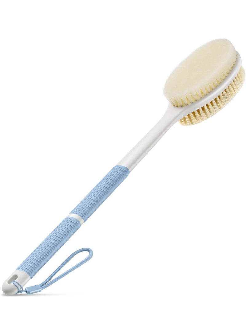 Scrubber Anti Slip for Shower,Brush Long Handle with Stiff and Soft Bristle,Body Exfoliator for Bath or Dry Brush. - Image 1